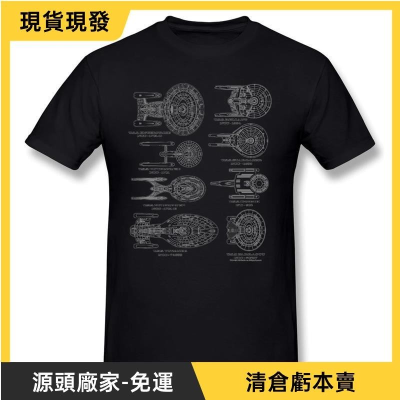 2024新款免運Star Trek星際迷航（星際旅行）圖案印花男士百分百純棉圓領短袖T恤