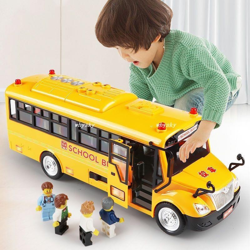 低價熱銷中🎉仿真公車模型 大號校車玩具 兒童校車玩具 兒童聲光公車 小汽車巴士 玩具車模型 巴士玩具車 校車巴士
