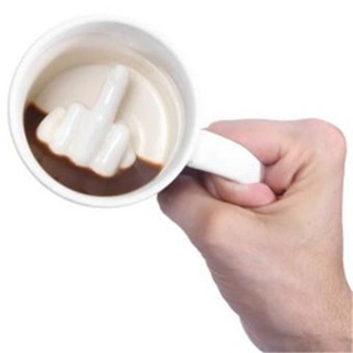Funny Middle Finger Coffee Cup Ceramic Mug Gift 中指咖啡杯瓷