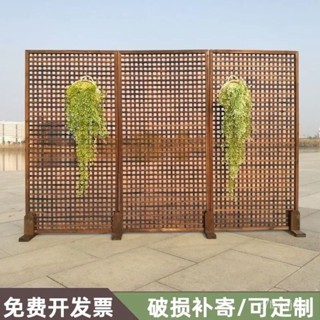 ✨破損包賠✨戶外防腐木 柵欄 碳化隔斷 網格 網片 爬藤架 花園庭院 陽臺壁掛 裝飾 圍擋 造景 圍欄 闌珊 碳化圍欄