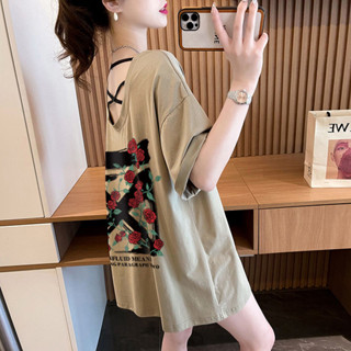 [Jaylee]純棉T恤女 小心機露背短袖T恤女夏季爆款寬鬆休閒設計感ins韓版上衣 短袖女