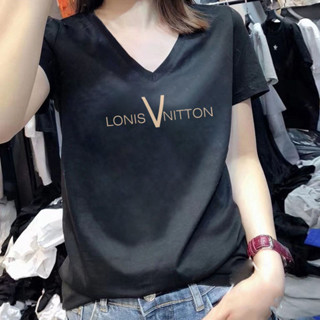 【臺灣現貨N0.33】純棉短袖 T恤 短袖 大尺碼上衣 大碼上衣 v領T恤 女上衣 夏季上衣 寬鬆上衣 韓系上衣印花T恤