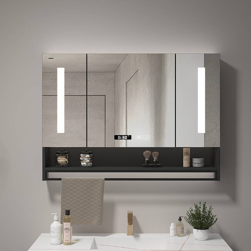 破損補寄 衛生間鏡櫃鏡箱儲物 定製浴室智能鏡櫃單獨掛墻式 衛生間收納鏡子帶燈實木置物架梳妝鏡