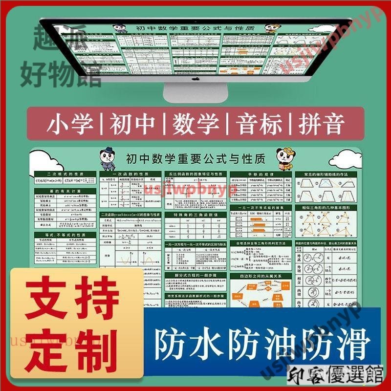 【台灣優選】函數公式桌墊書桌寫字墊防滑學習桌墊子快速鍵滑鼠墊國中小學數學 GMNR