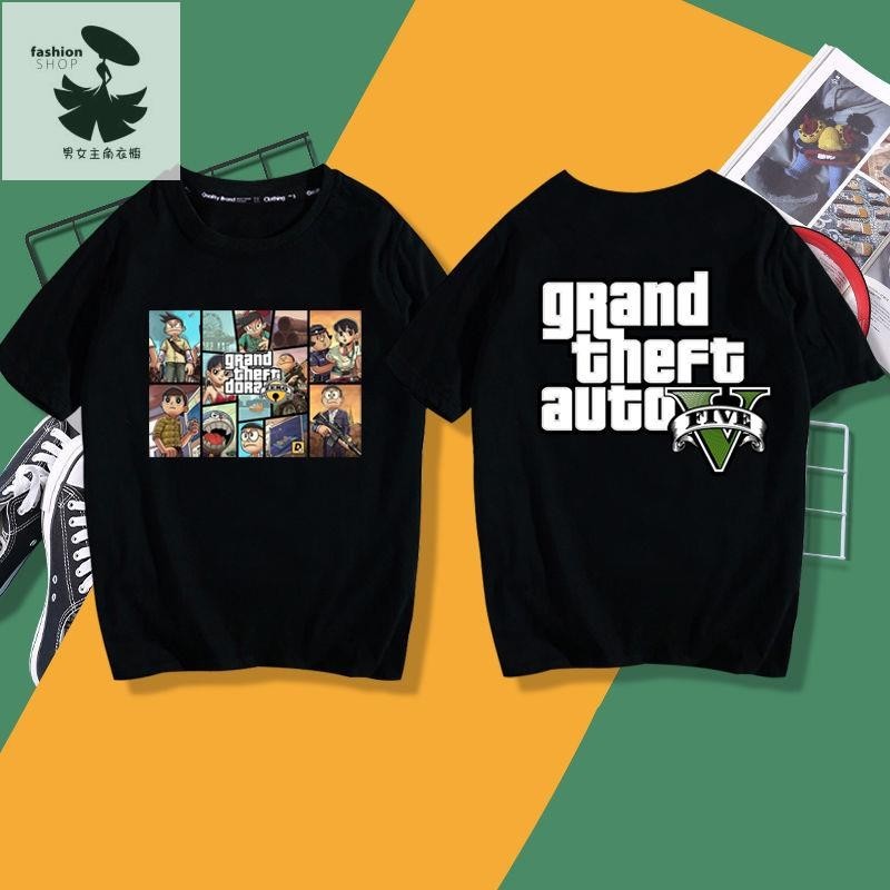 俠盜GTA5圣安地列斯周邊Rockstar Games搖滾之星短袖T恤 衣服體恤