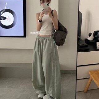 妞妞美🌈工裝褲 運動褲 休閒長褲女 【速幹】ins網紅爆款個性拚接闊腿寬鬆夏季薄款爵士街舞休閒長褲 女生夏季長褲子