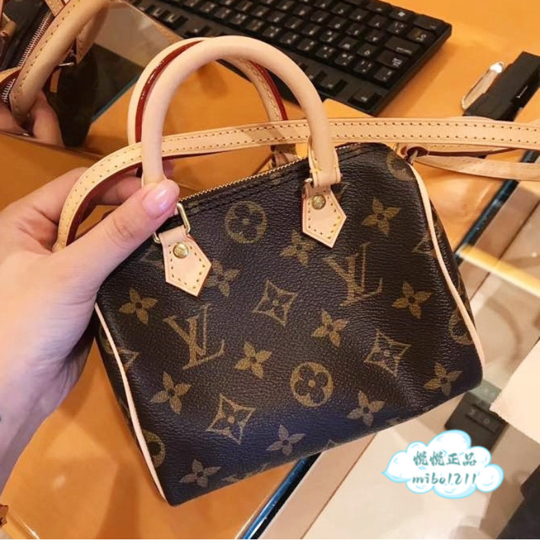 LV Monogram Nano Speedy M61252 超美 迷你枕頭包 波士頓包 肩背包