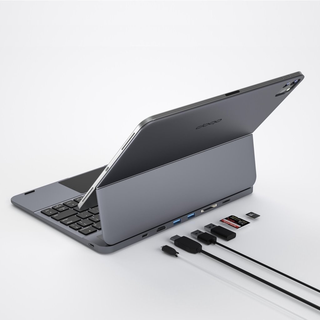 doqo 3 巧控含 HUB 鍵盤保護殼 太空灰 繁體 iPad 10.9/11/12.9