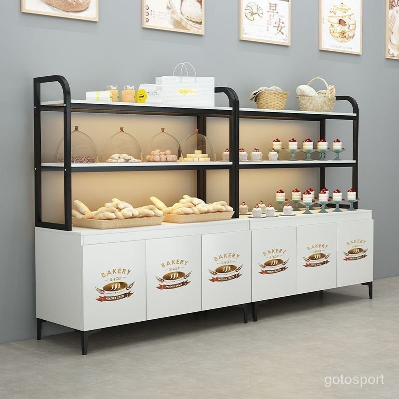 [免運保固]烘焙店展示櫃邊櫃麵包櫃小型多層貨架超市零食餅幹糕點貨櫃陳列架