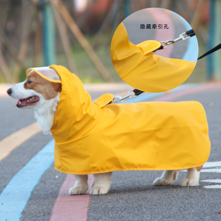 寵物狗狗雨衣柯基雨衣防暴雨全身防水比熊泰迪耐臟雨披斗篷金毛披風式帶帽護肚 狗狗雨衣