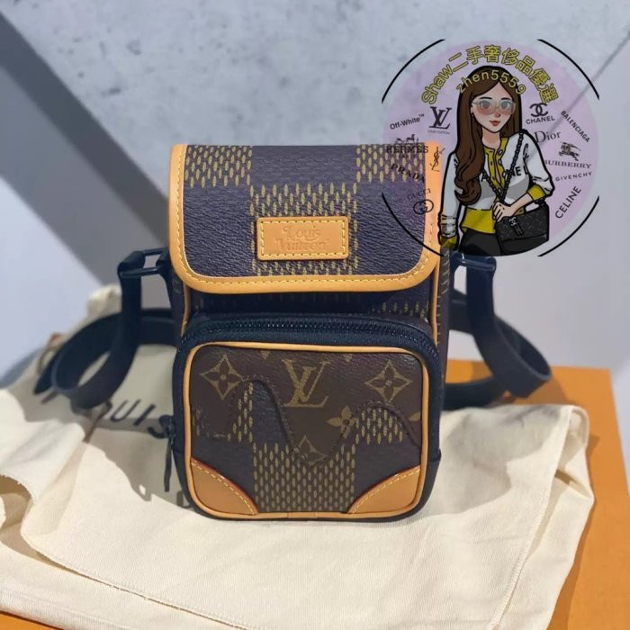 Shaw二手 LV x Nigo 聯名 融化 字紋 大棋盤格 斜背 雙層 郵差 相機包 N40357 現貨