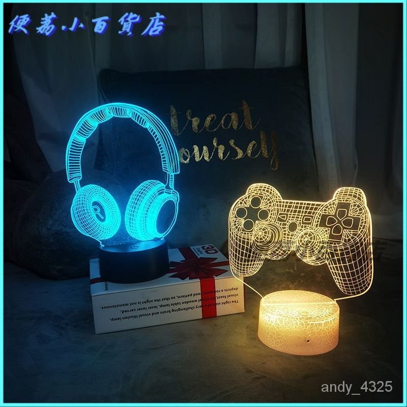 可開發票電競裝飾燈XBOX遊戲3d小夜燈氛圍燈索尼PS5週邊擺件遊戲機箱擺件裝飾品擺件 桌麵裝飾燈 送人生日創意交換禮物