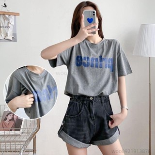 熱賣好物孕婦裝 夏季哺乳衣 外穿灰色側開口短袖哺乳t恤 時尚款母乳餵奶衣 外出大尺碼哺乳上著 哺乳上衣YYDS