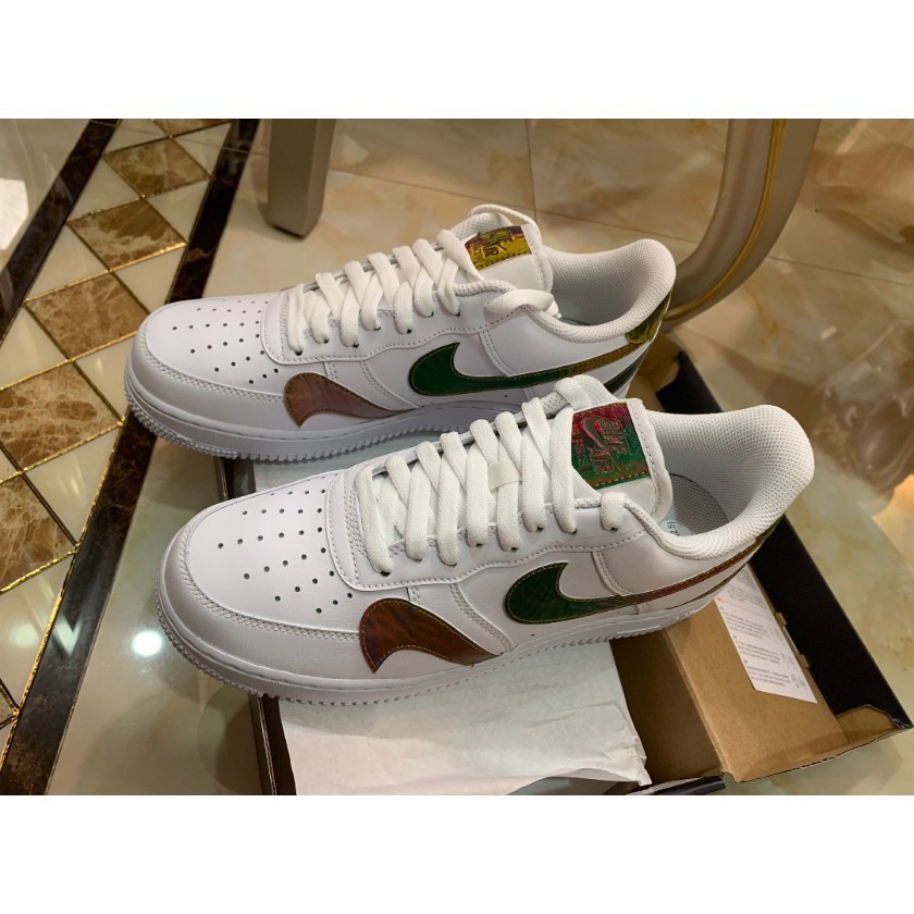 日本正品 Nike Air Force 1 Multi Swoosh 白炫彩錯鉤