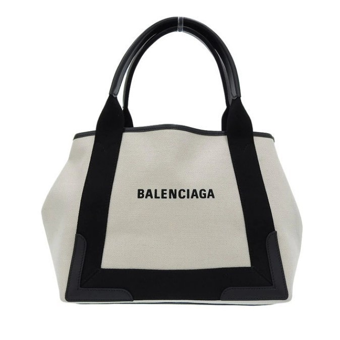 二手 Balenciaga NAVY CABAS S 白色 帆布 手提包 339933現貨