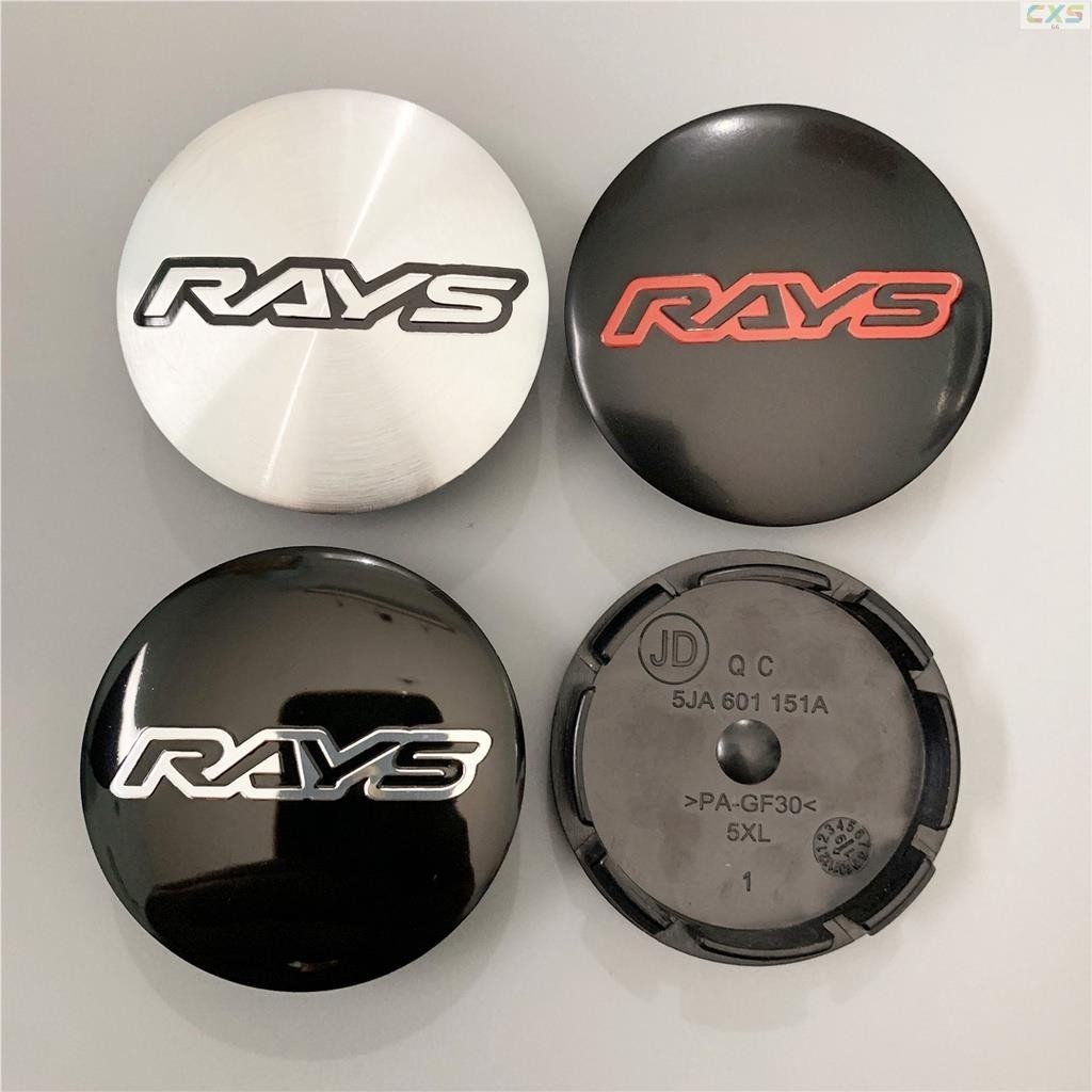 適用於4 顆裝 56MM RAYS 賽車車輪中心蓋帽日本東京 TE37 TIME ATTACK 汽車造型輪轂蓋標誌