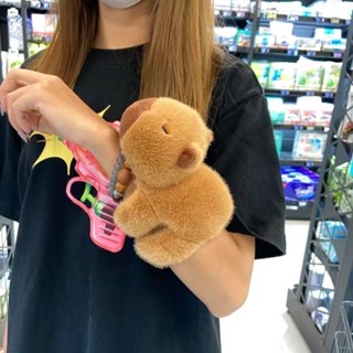 新款上新💖爆款熱推 抖音同款卡皮巴拉水豚啪啪公仔手腕毛絨玩具拍拍娃娃玩偶卡通拍圈