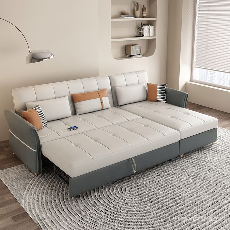 [免運]沙髮床兩用可折疊小戶型客廳多功能坐臥伸縮儲物貴妃2024網紅新款舒適沙發床