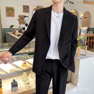 套裝西裝外套男士高檔西服套裝男休閒寬鬆韓版潮流帥氣春秋款垂感 FDVH