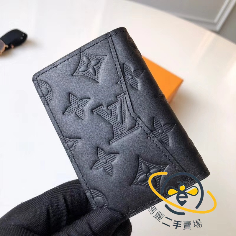 LV 路易威登 Shadow 小牛皮 經典款 壓紋 口袋錢夾 錢包 卡包 卡夾 皮夾 皮包 M62899