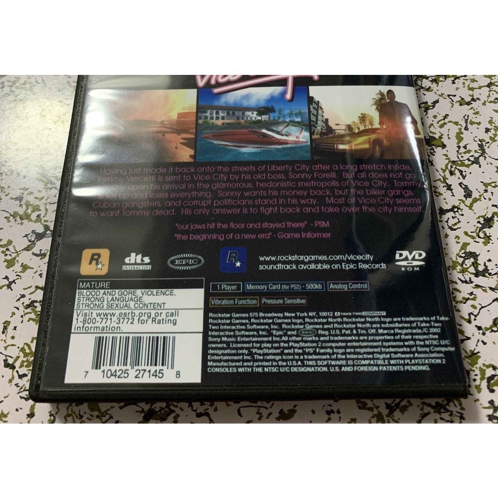 PS2 彩盤有盒 Vice City 英文版懷舊遊戲光盤改機專用&lt;懷舊尤物電玩&gt;必備超好玩