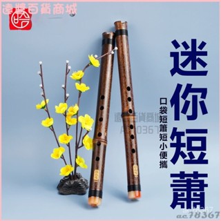 可開發票初學入門紫竹短簫6孔E調蕭樂器洞簫迷你瀟學生便攜古風 洞簫竹笛 短簫吹嘴 蕭樂器 短簫 洞簫