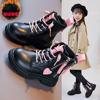 Ann 【單靴棉靴可選】女童棉靴2023冬新款馬丁靴子兒童加絨公主鞋保暖