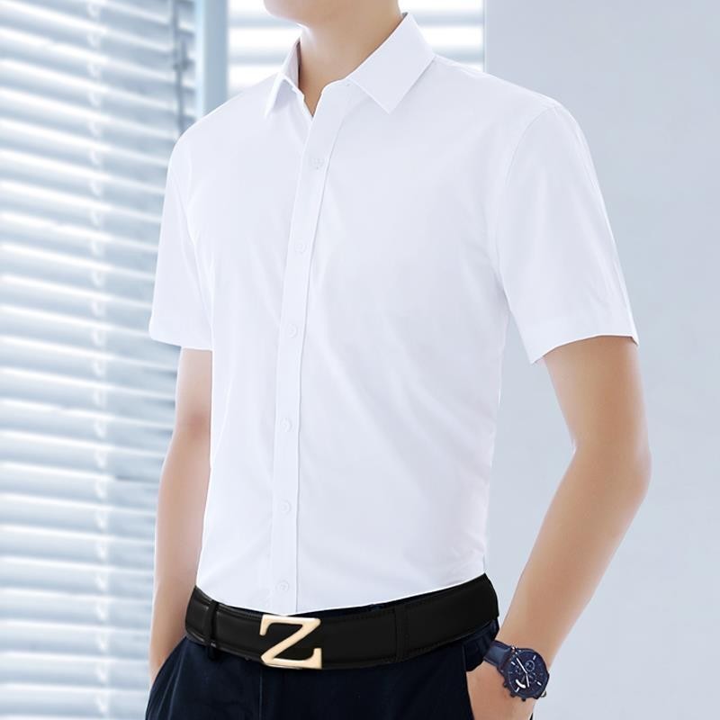 短袖襯衫男 男生襯衫 夏季白襯衫男士薄款短袖商務職業正裝黑色潮流新款推薦襯衣寸