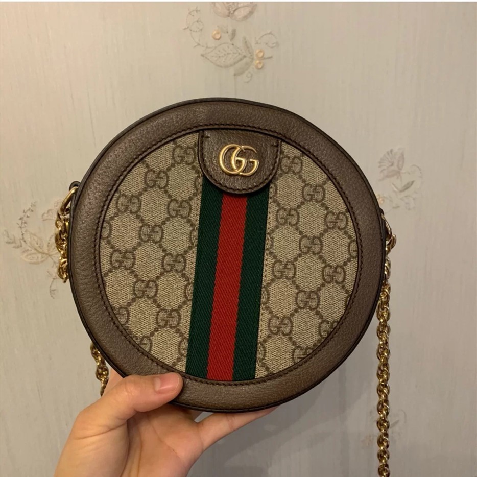 卓梵二手精品 Gucci Ophidia GG Supreme 帆布印花綠紅綠織帶 圓餅包/斜背包 550618 現貨