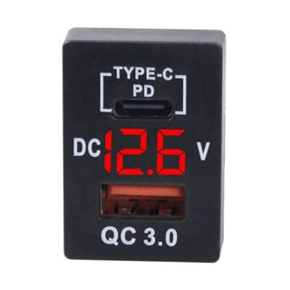 精品優選/QC3.0PD汽車載充電器雙usb改裝適用豐田卡羅拉38W快充車充電壓*可開票