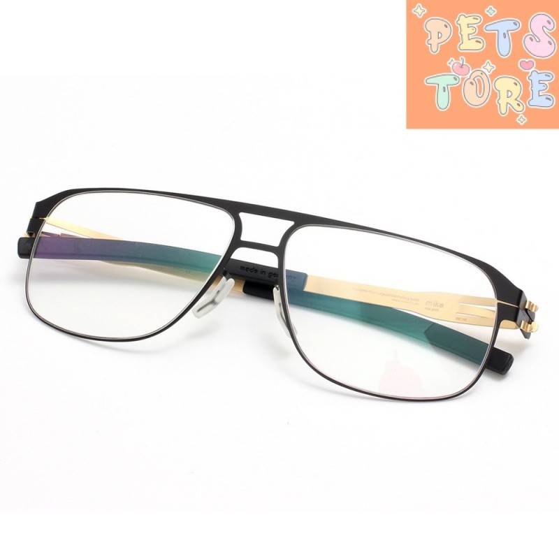 【Petstore】薄鋼無螺絲眼鏡 IC柏林鏡框 超輕近視眼鏡 情侶雙樑鏡架 商務方框簡約光學鏡架 可配度數眼睛框