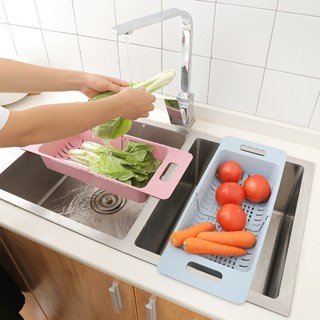 可伸縮廚房水槽瀝水架 小麥秸稈瀝水架 家用廚房餐具瀝水架 廚房蔬菜水果收納架 餐具架子
