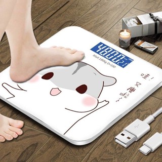 usb可充電電子稱 體重秤 可愛卡通人體秤 家用成人健康 減肥 稱重計器
