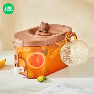 【歡樂購】LINE FRIENDS冷水壺水果茶冷泡壺涼水壺傢用可放冰箱大容飲料桶