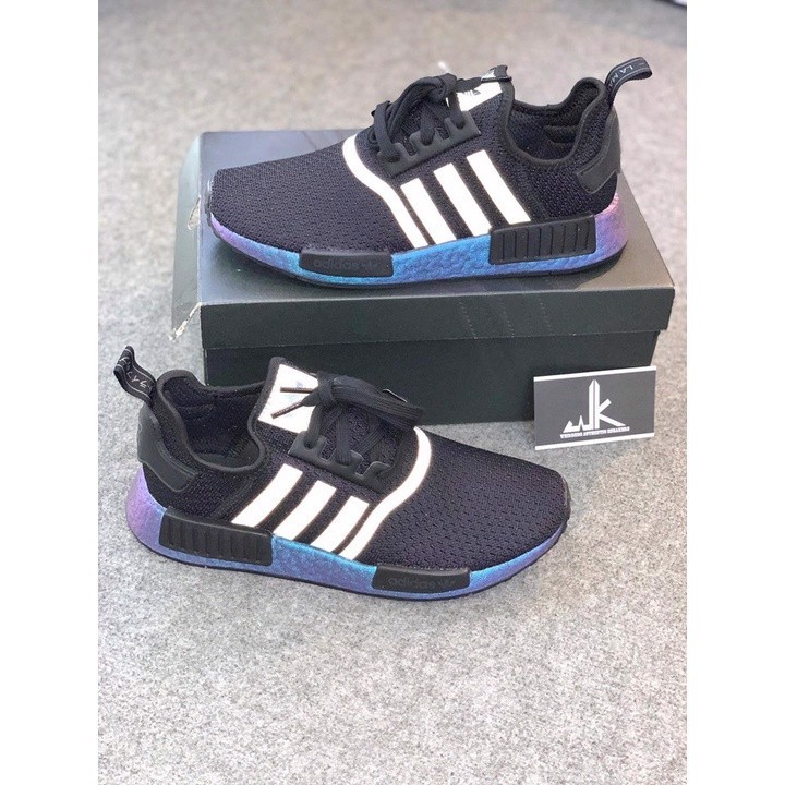 Adidas FV3645 NMD R1 變色龍黑藍漸變發光跑步鞋 3M反光 休閒鞋 男女鞋