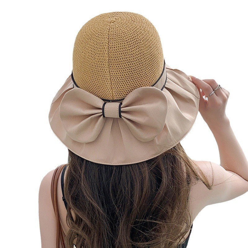 夏季薄款彩膠遮陽漁夫帽 適用女海邊戶外漁夫帽 大帽檐遮臉太陽帽