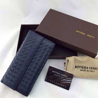 頂級二手Bottega Veneta BV 羊皮 經典手工編織 真皮長夾 多卡位 黑