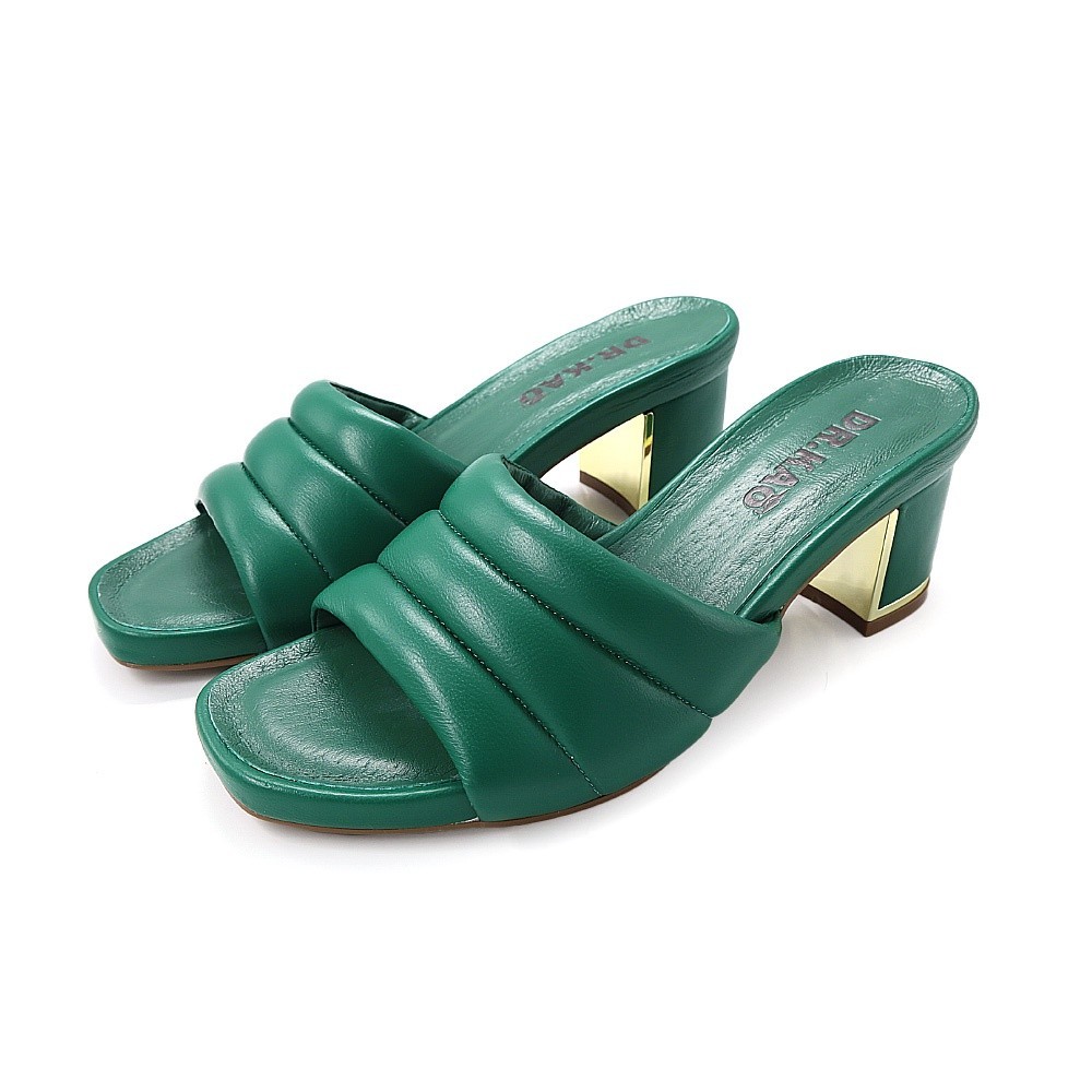 【DK 氣墊鞋】百搭簡約方跟涼拖鞋 75-2309-30 綠色