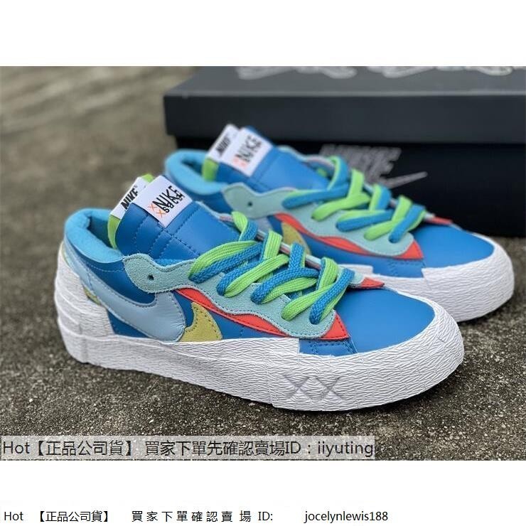 【Hot】 Kaws x Sacai x Nike Blazer Low 白藍 解構 塗鴉 男女款 DM7901-400