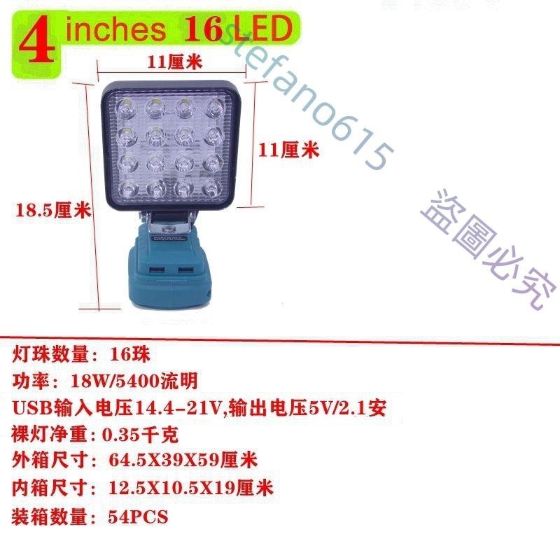 適配makita牧田18V鋰電池工作燈LED戶外露營照明維修燈不含電池-逍遙百貨鋪