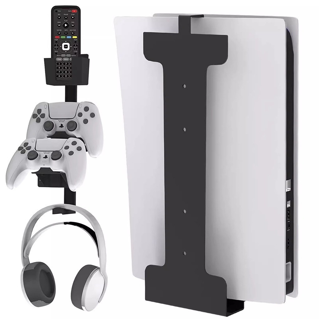 PS5遊戲主機壁掛金屬支架 ps5 slim主機支架 數位光碟通用壁掛架 主機散熱架 耳機手把收納架 ps5主機壁掛神器