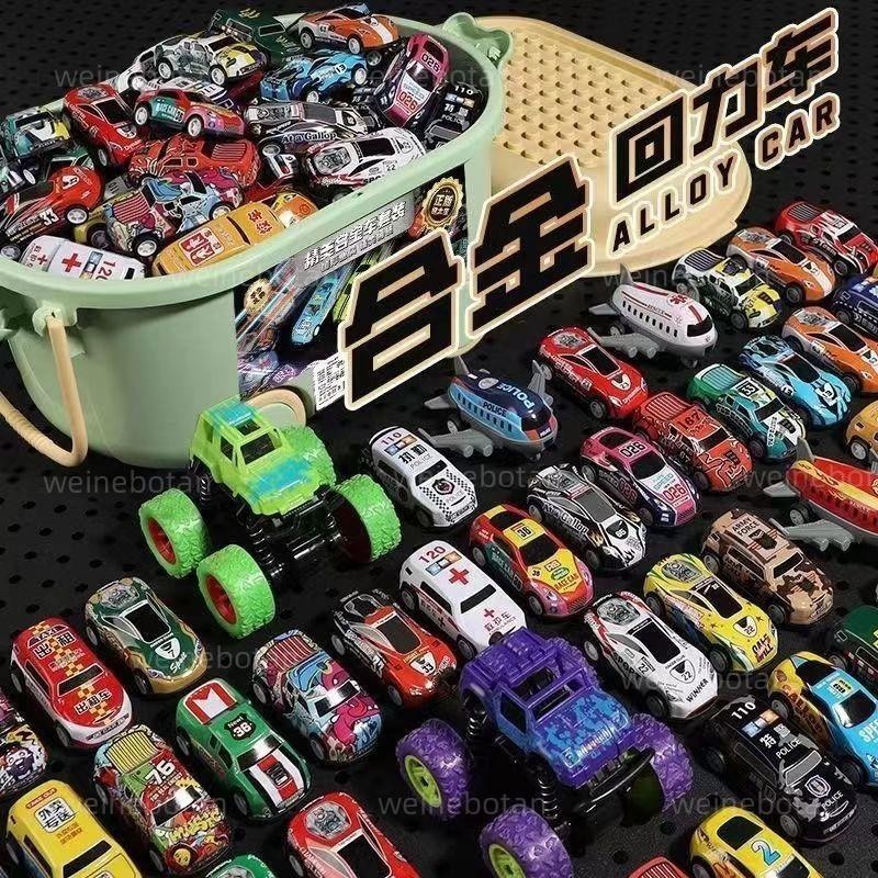 台灣熱賣 兒童合金玩具車小汽車回力鐵皮仿真桶裝男玩具賽車模型幼兒園禮物