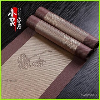 臺灣出貨🎈桌旗中式 新中式茶臺布 茶席 手繪茶席 棉麻布 防水茶席 禪意桌布 長條簡約現代茶席防水茶桌布茶旗墊布 NV