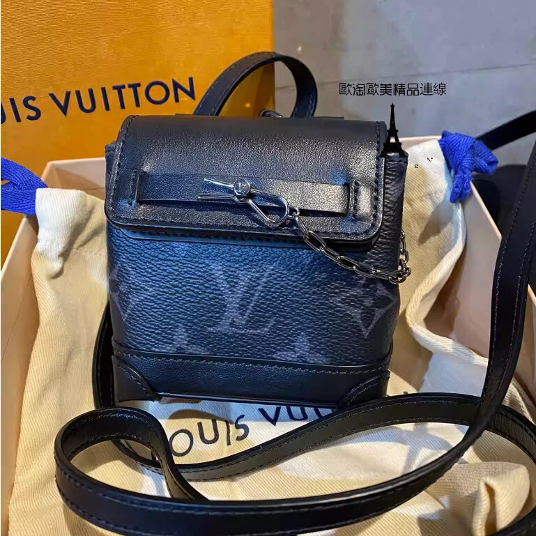 Louis Vuitton 路易威登 LV mini steamer pouch 經典黑花 隨身包 吊飾 M00340