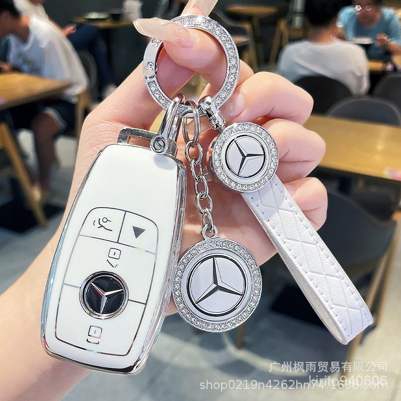 汽車鑰匙套 賓士鑰匙套GLS450進口GLE350高檔GLE450轎跑GLS400車四4鍵殻扣女 小楊臻選 YL2Y