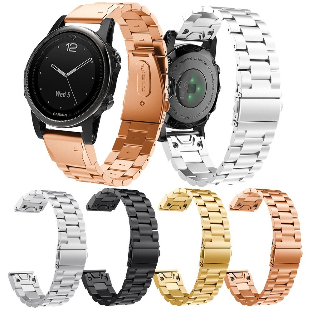 【錶帶】適用於Garmin佳明Fenix 5s快拆金屬錶帶 不鏽鋼鋼帶 快拆錶帶 手錶配件 20mm