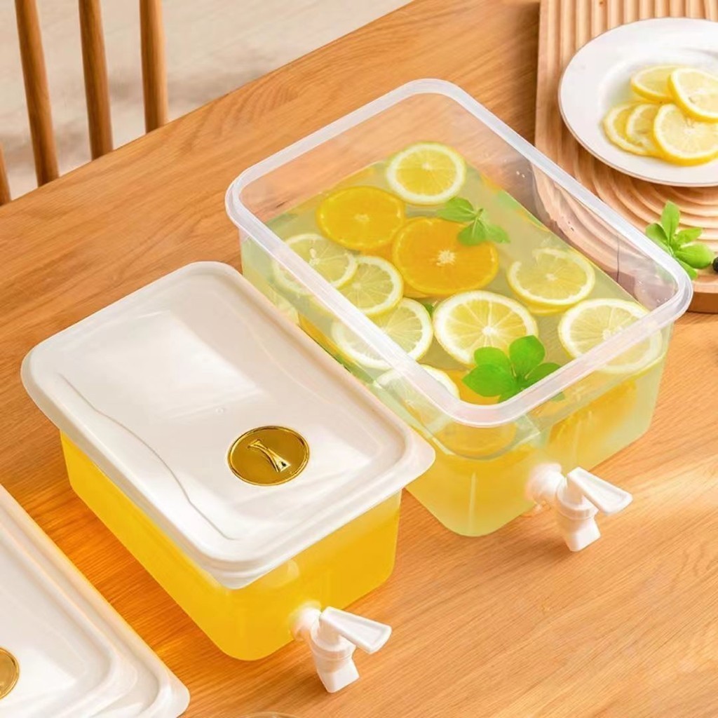 夏天冰水涼水桶冷水壺帶龍頭冰箱傢用大容量網紅水果茶壺可樂桶
