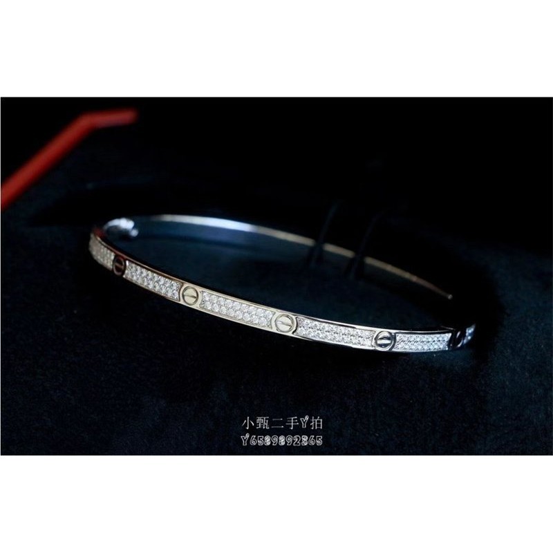 二手精品 Cartier 卡地亞 LOVE 系列 手鐲 手環 滿天星 滿鑽手環 玫瑰金 18K 白金 窄版 手鐲