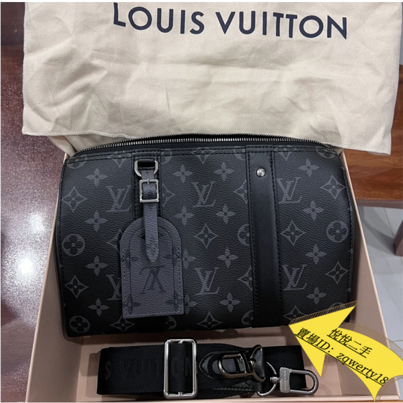 LV 路易威登 KEEPALL XS M45947 黑灰 手提包 斜背包 枕頭包 波士頓包 肩背包