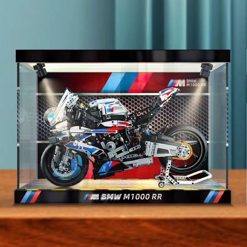 亞克力展示盒適用樂高42130寶馬摩托車 M1000RR拼裝積木玩具展示模型 高透明